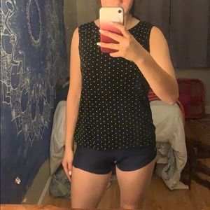 black and white polkadot tank top